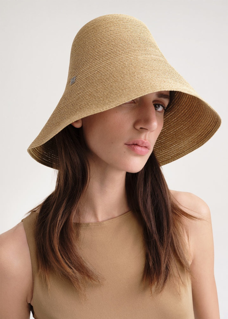 Woven paper straw hat crème 4