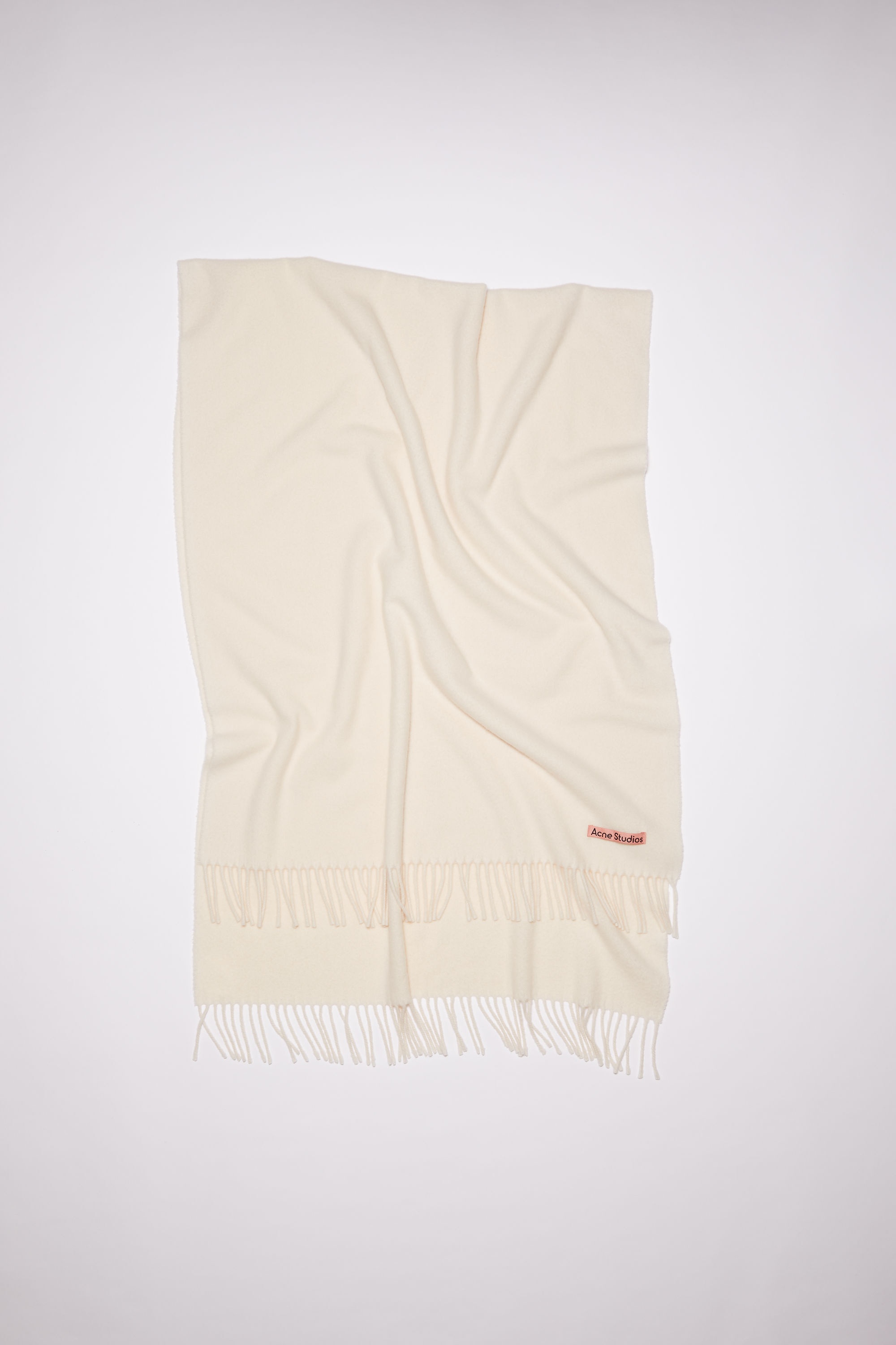 Fringe wool scarf - oversized - Warm white - 1