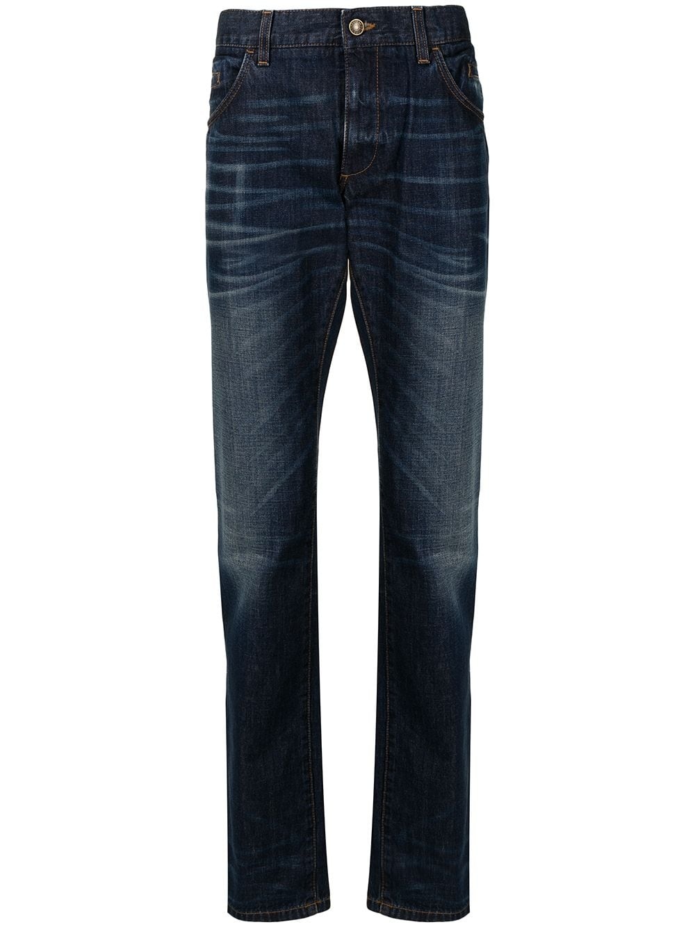 bleach-effect regular-fit jeans - 1