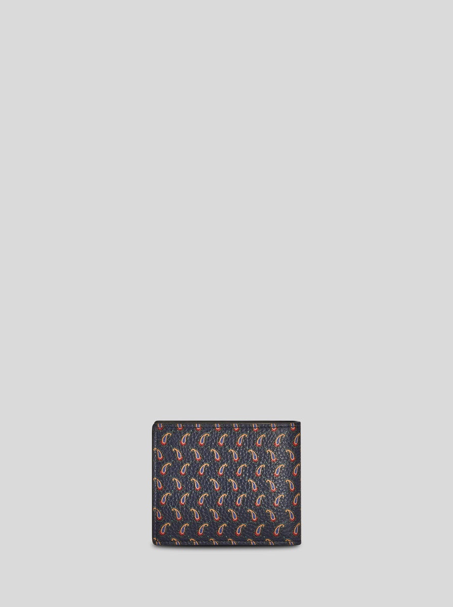 MICRO PAISLEY LEATHER WALLET WITH PEGASO - 2