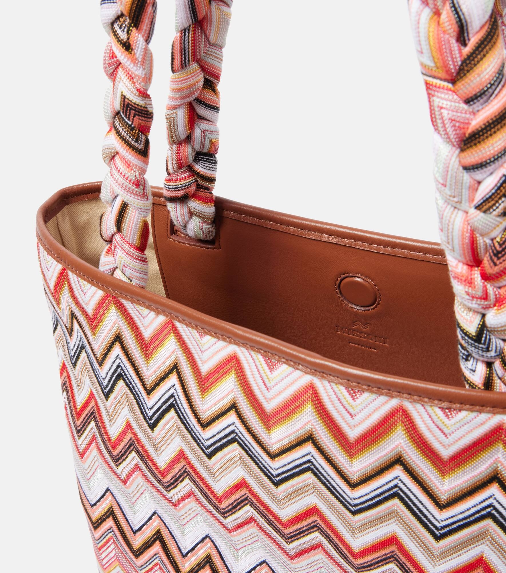 Zigzag Large leather-trimmed tote bag - 3