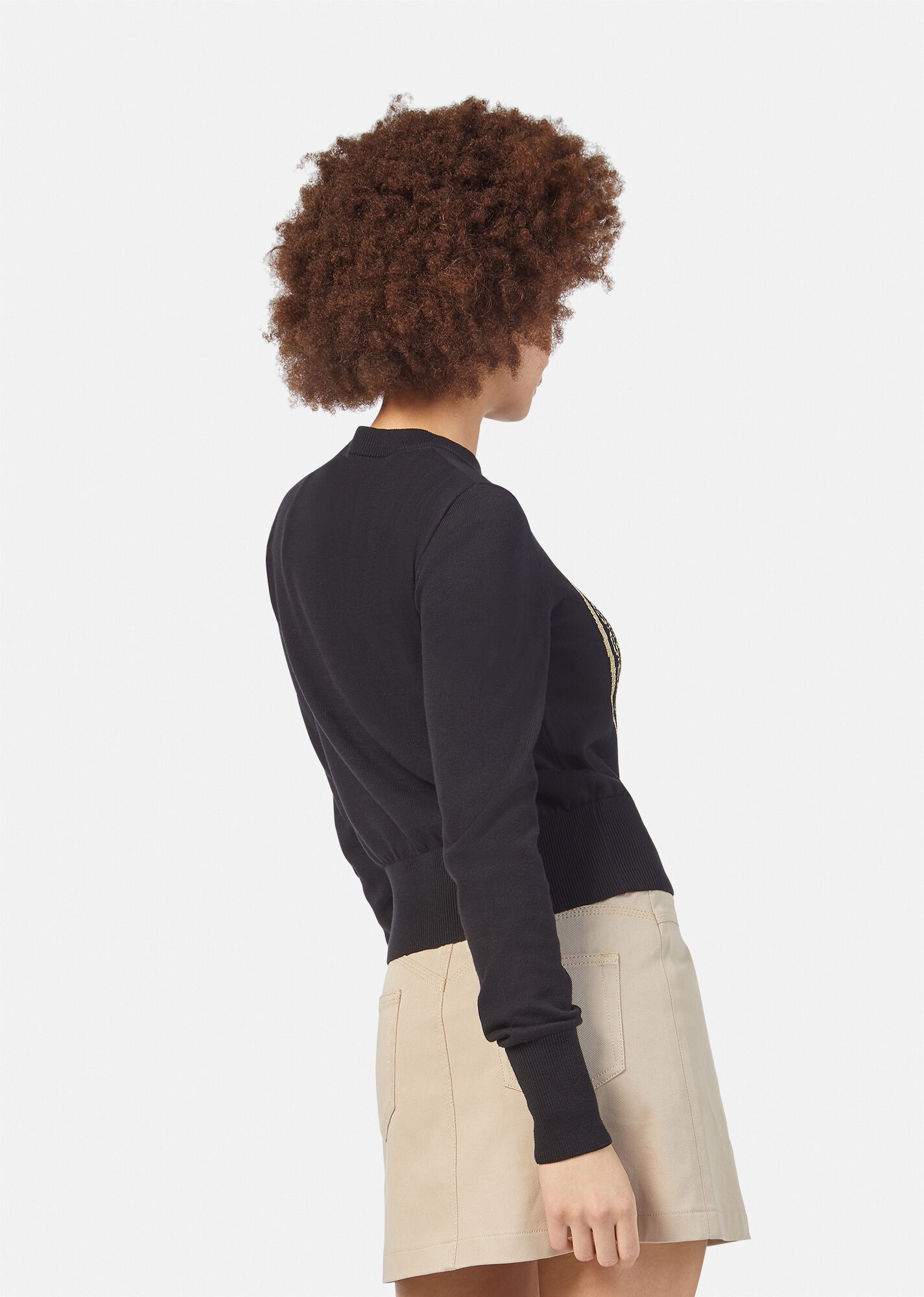 V-Emblem Cotton Sweater - 4