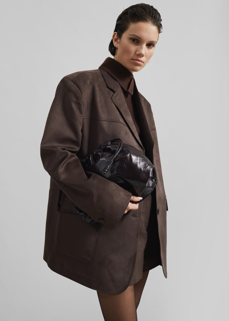 Merida Faux Suede Blazer - Brown 3