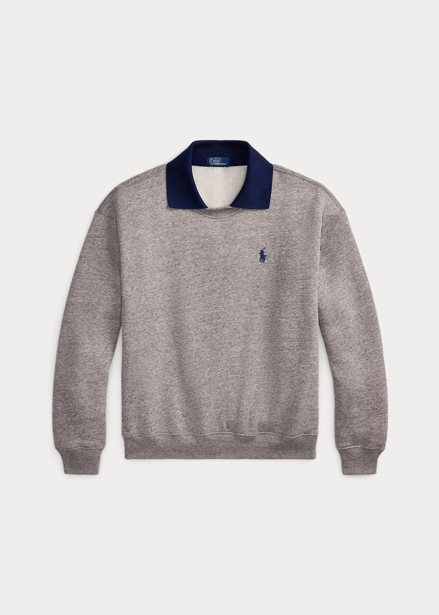 Polo-Collar Fleece Crewneck - 1