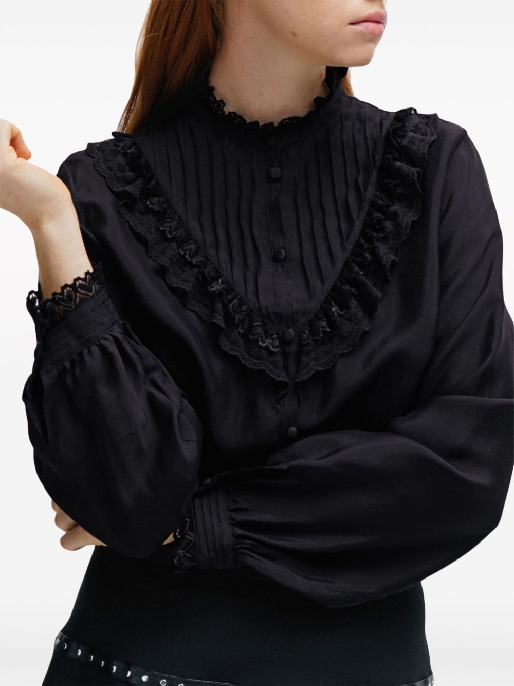 ruffled-trim blouse - 5