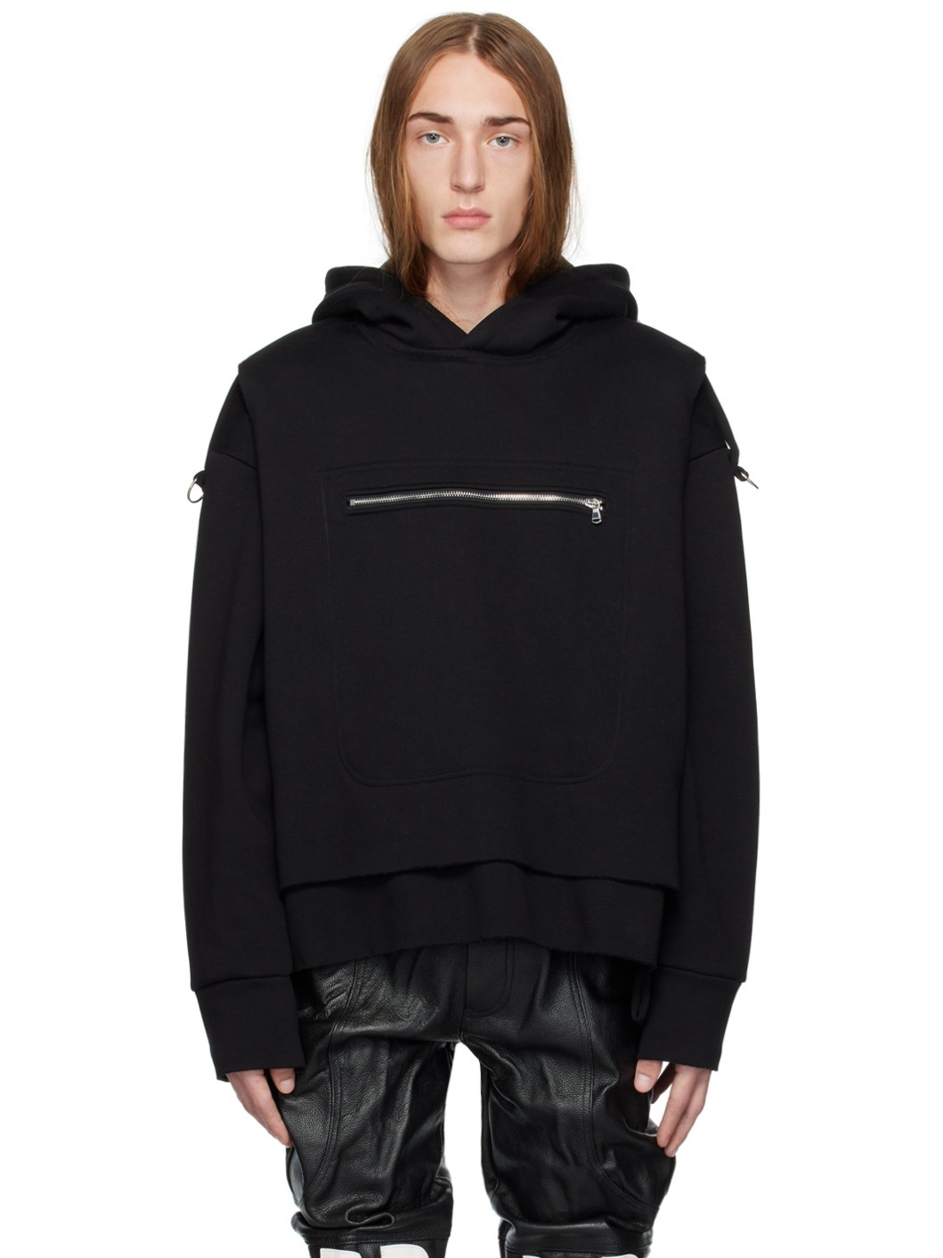 Black Layered Hoodie - 1