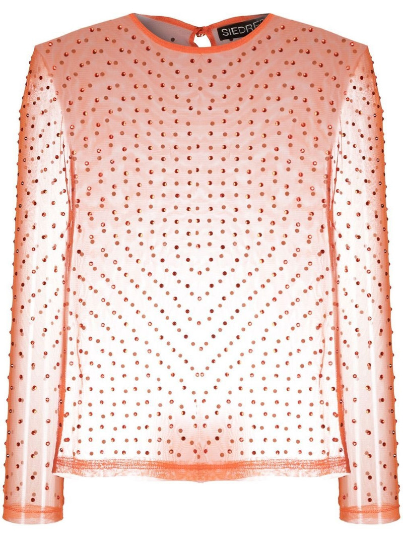 crystal-embellisment sheer blouse 1