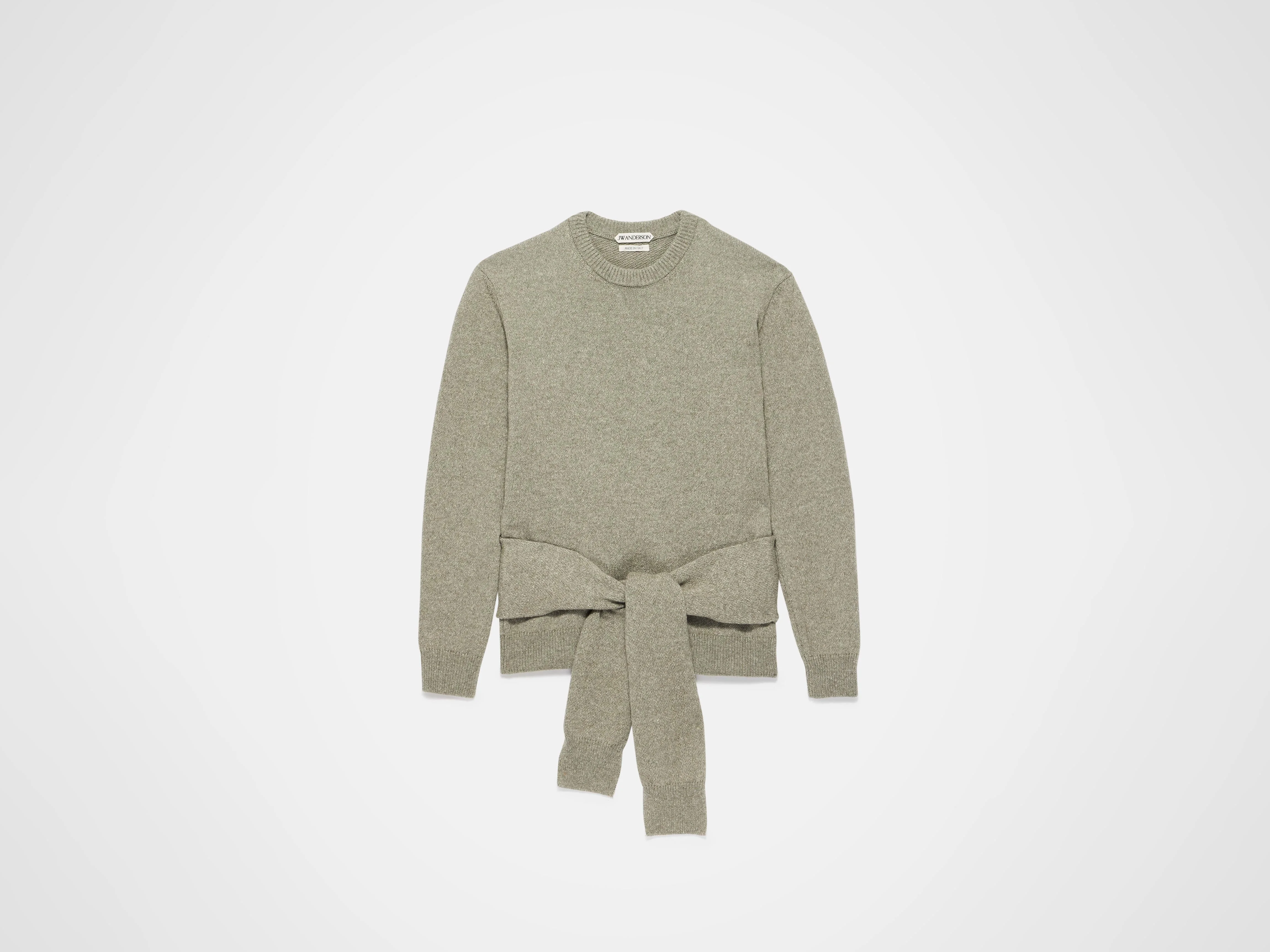 SLEEVE-TIE WAISTED JUMPER IN SAGE - 1
