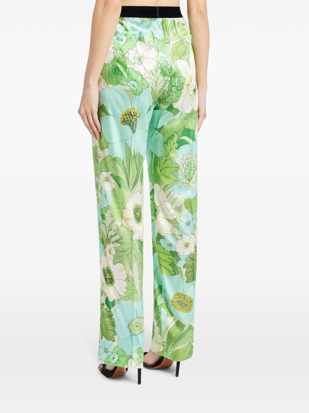 logo-waistband floral-print trousers - 4