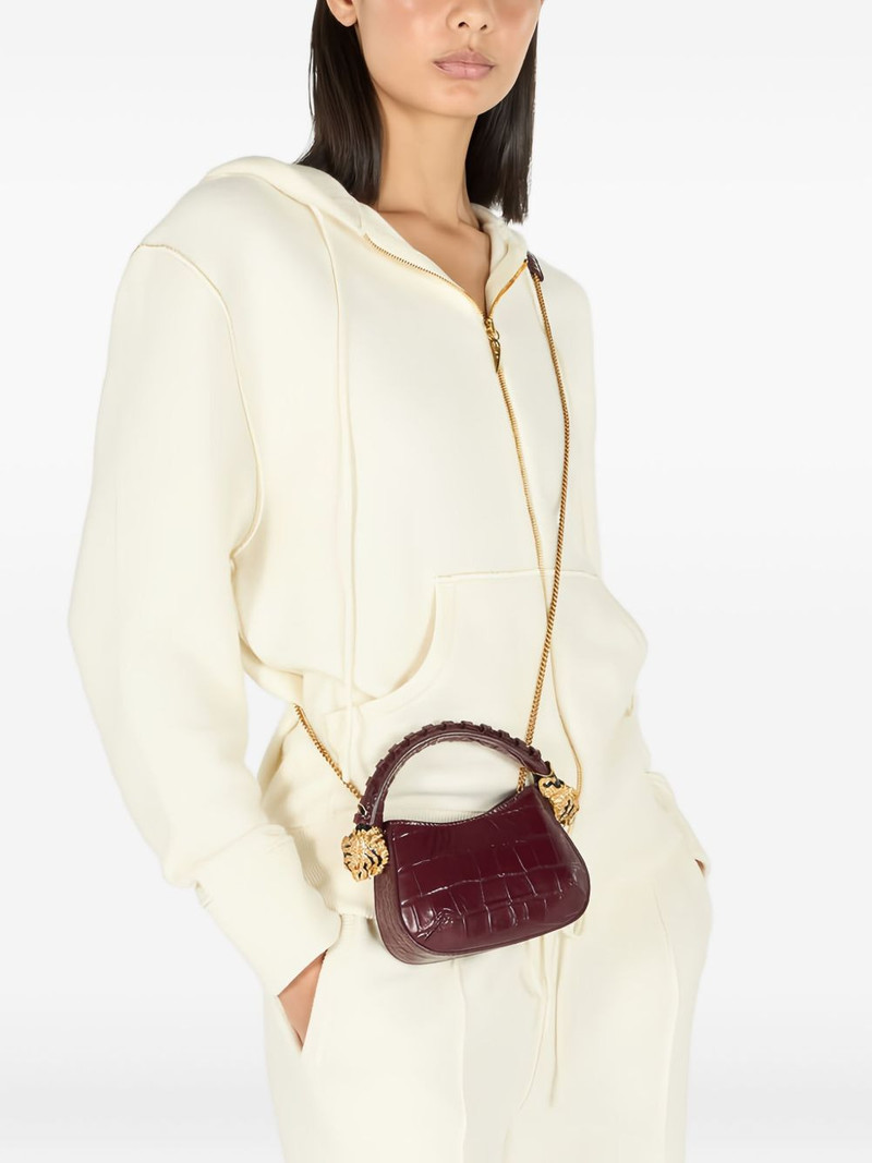 Roberto Cavalli mini Roar tiger-head crocodile-effect shoulder bag outlook