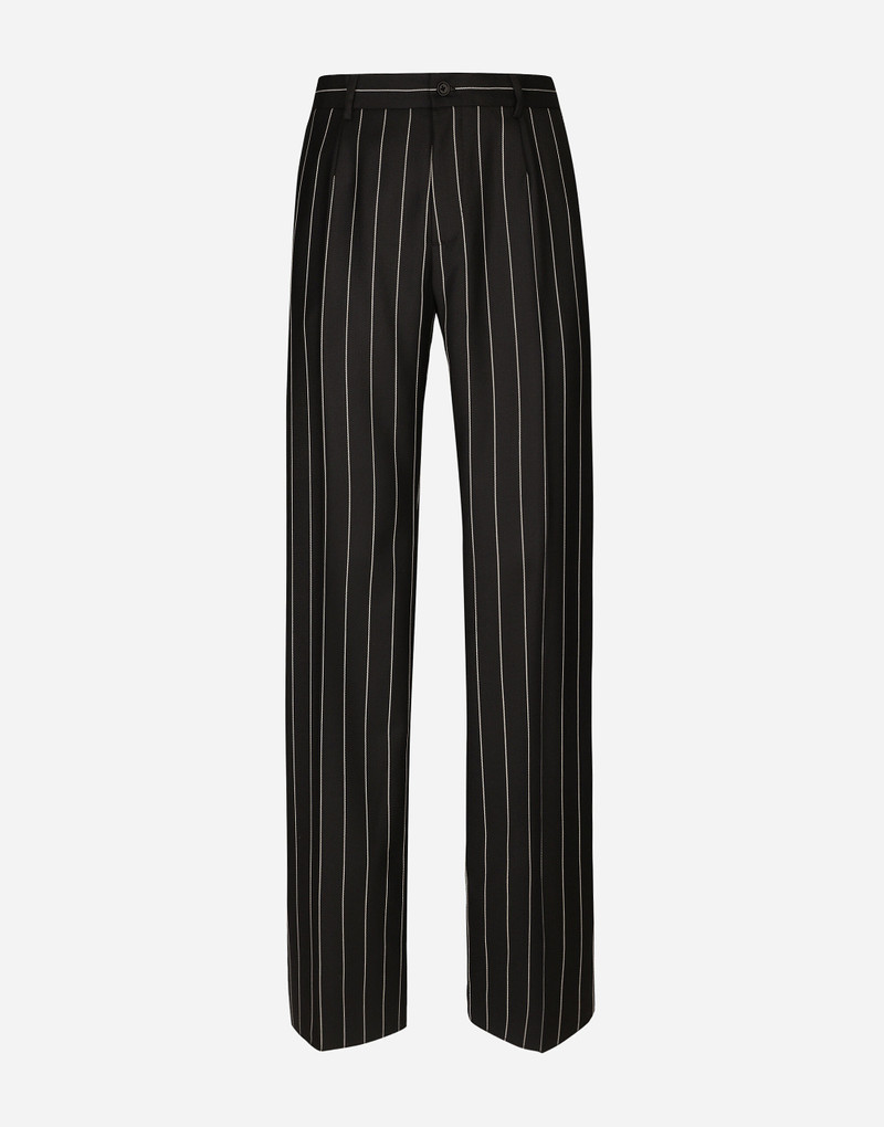 똑바른 다리 pinstripe 바지 1