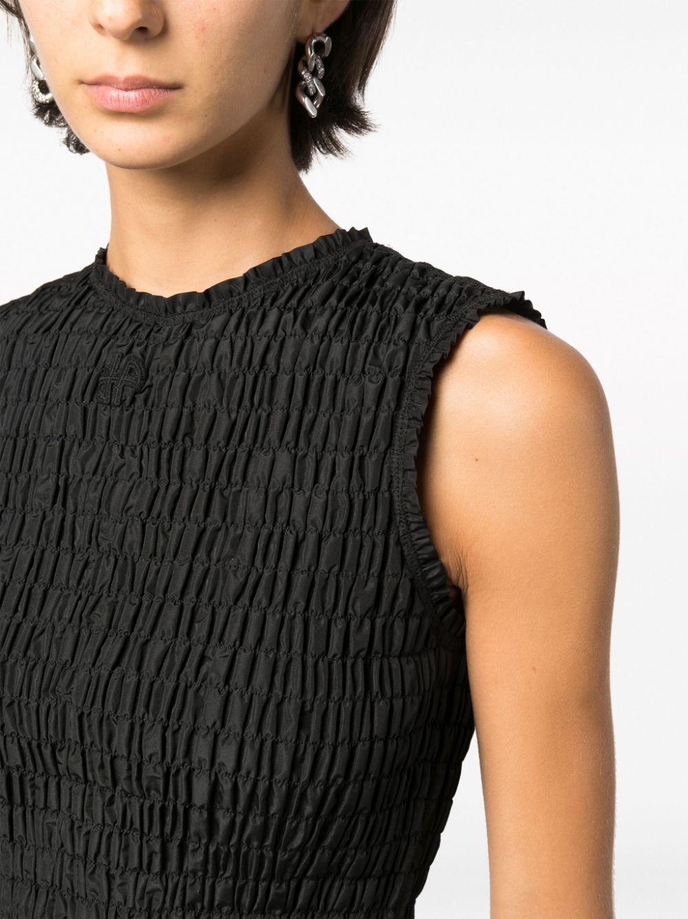 smock-detail crop top - 5
