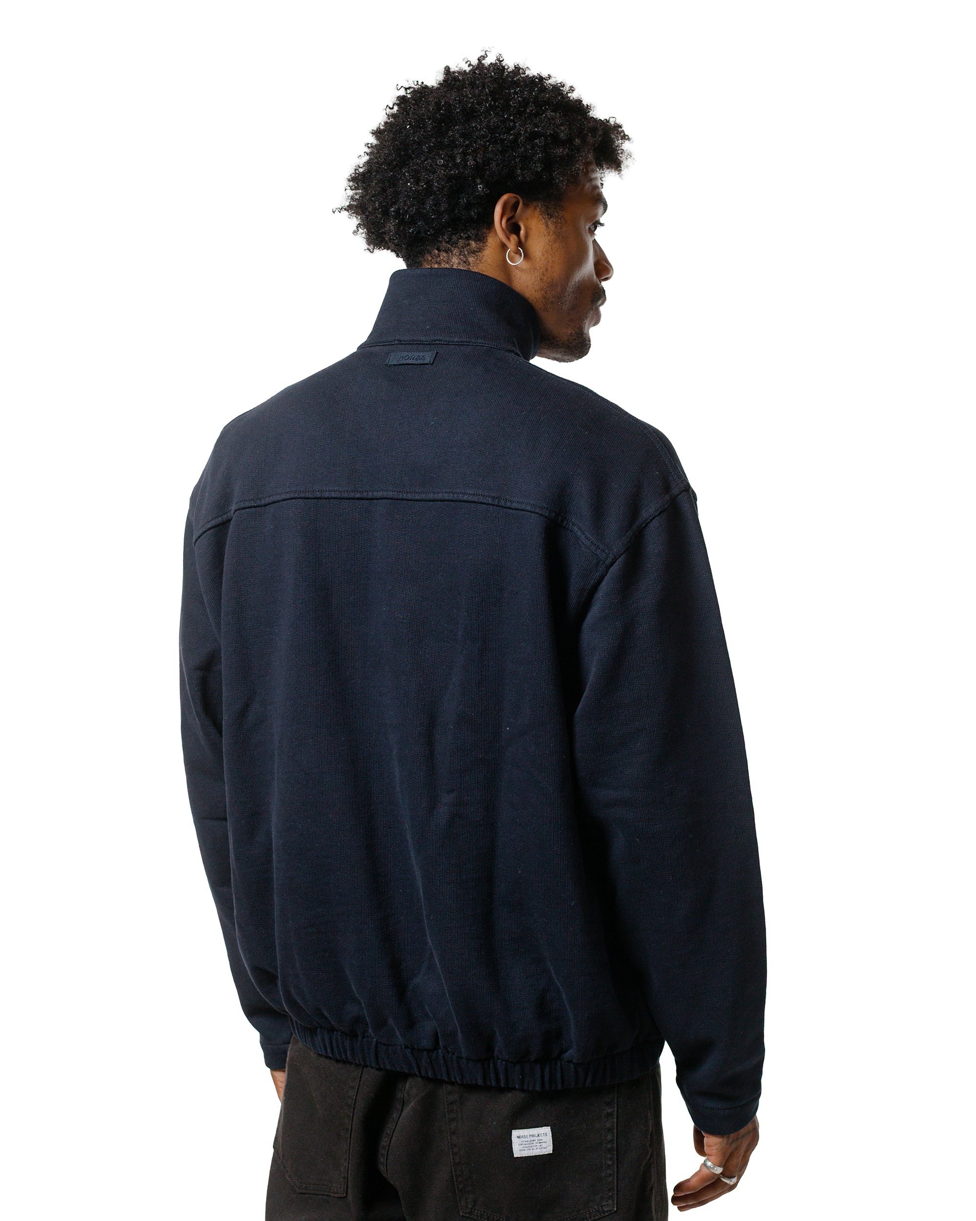 Bjorn Relaxed Organic Loopback Track Jacket Dark Navy - 3