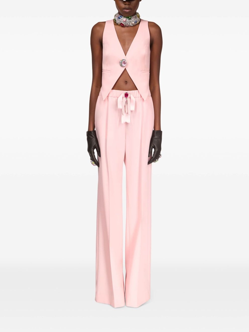 crystal-embellished gilet - 2