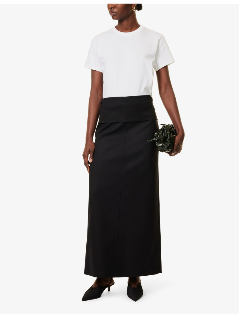 Vince Round-neck ribbed-trim cotton-jersey T-shirt outlook