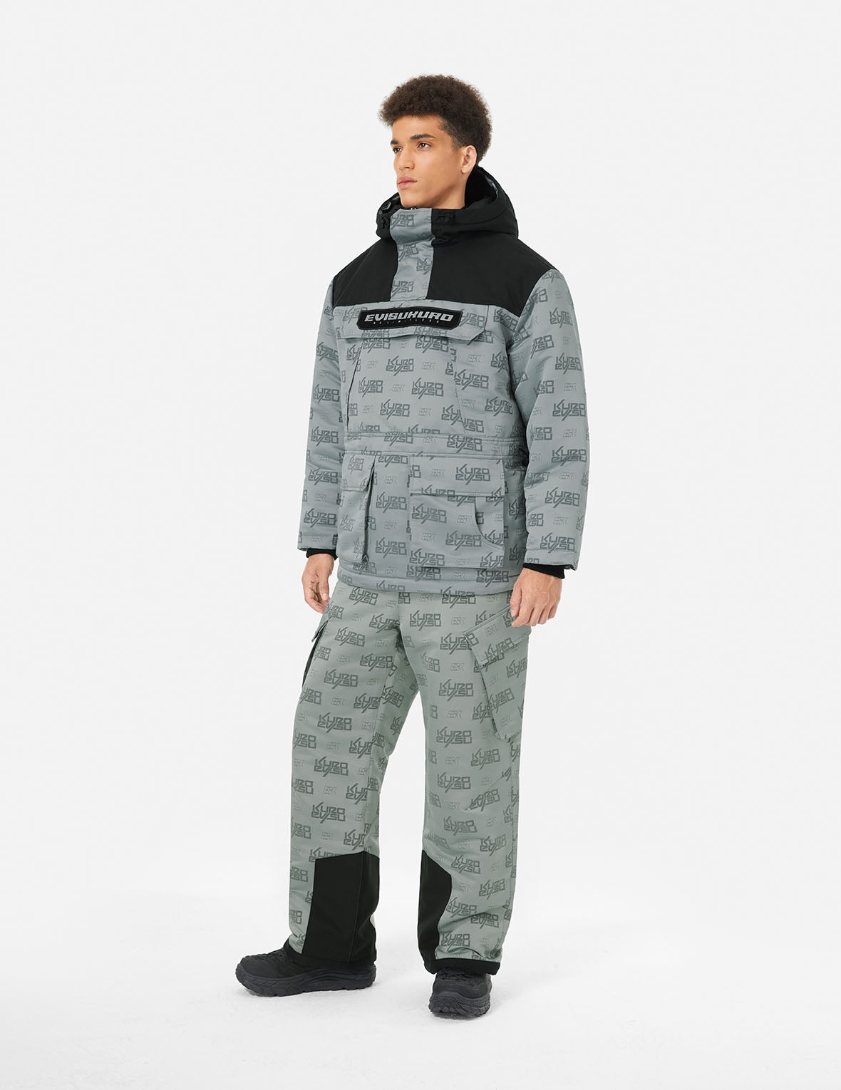 Allover Logo Jacquard Wide-leg Padded Ski Joggers - 3