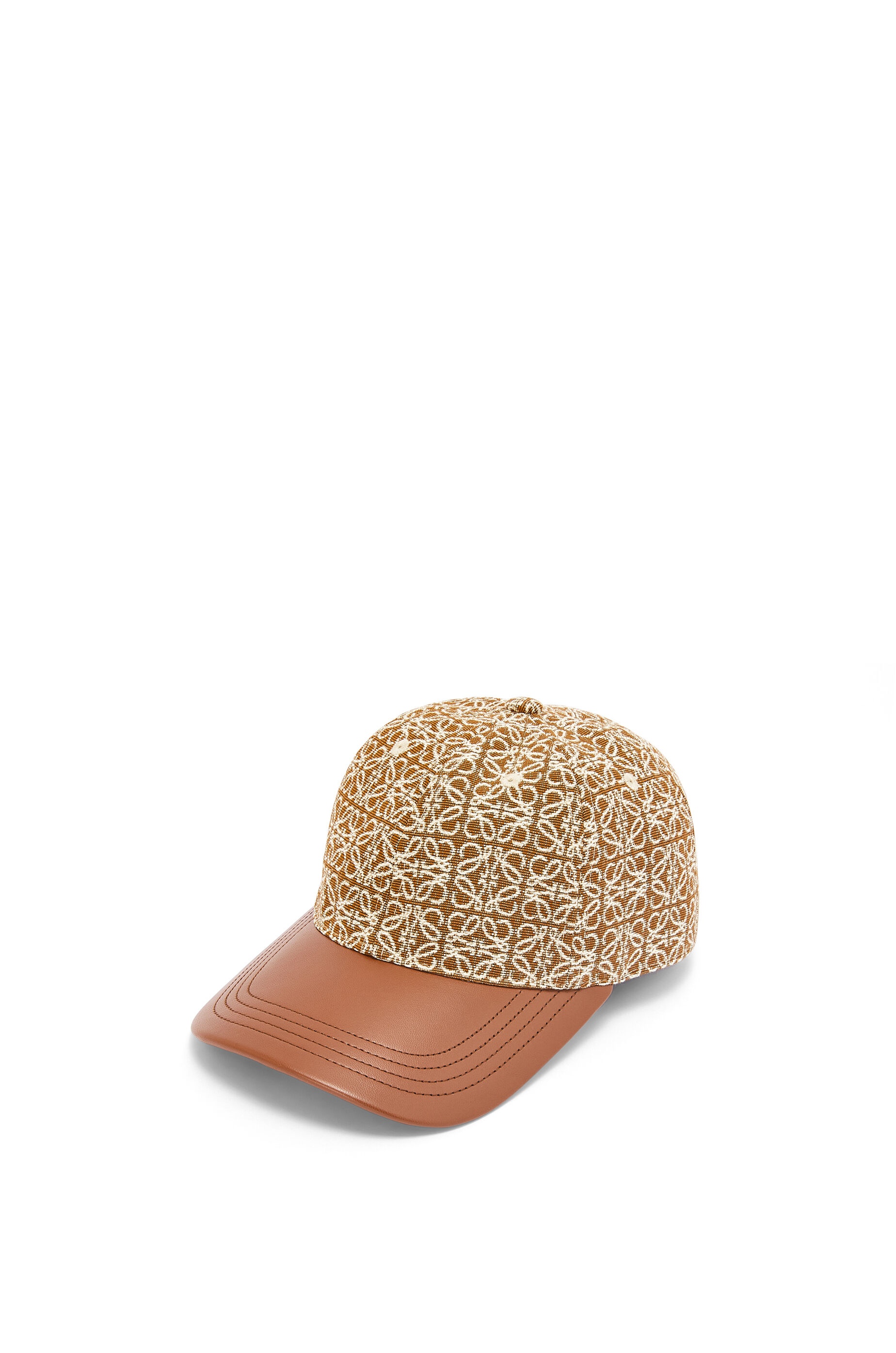 Anagram cap in jacquard and calfskin - 1