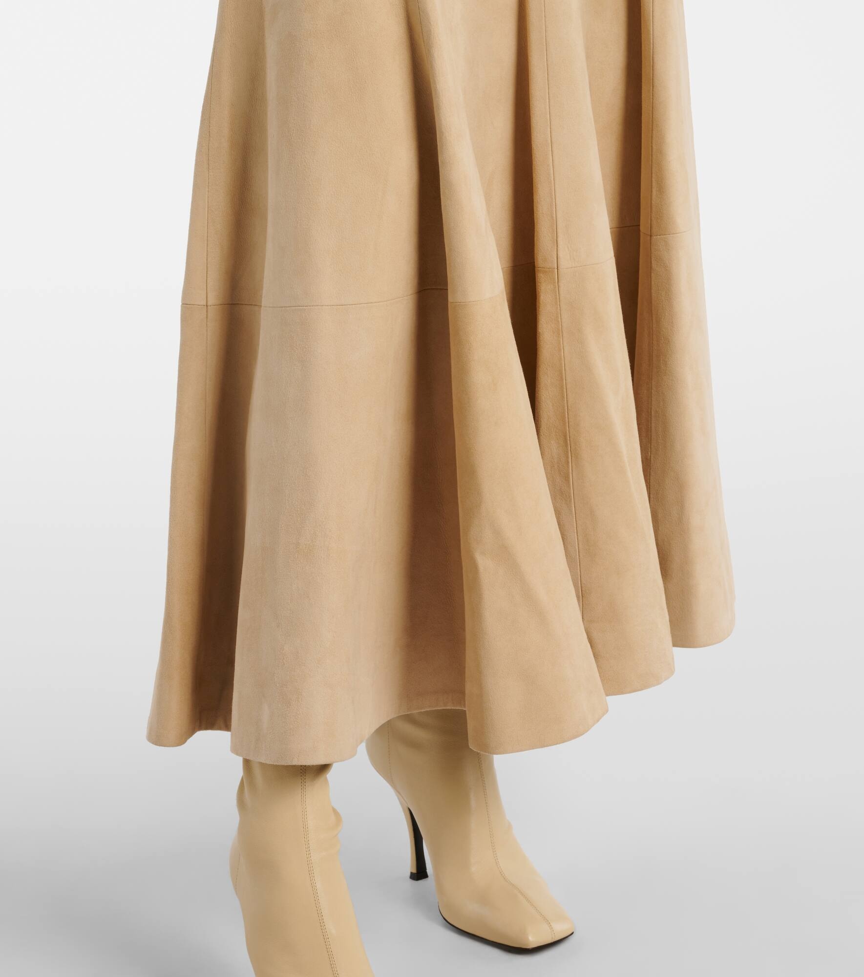 Lenno suede midi skirt - 5