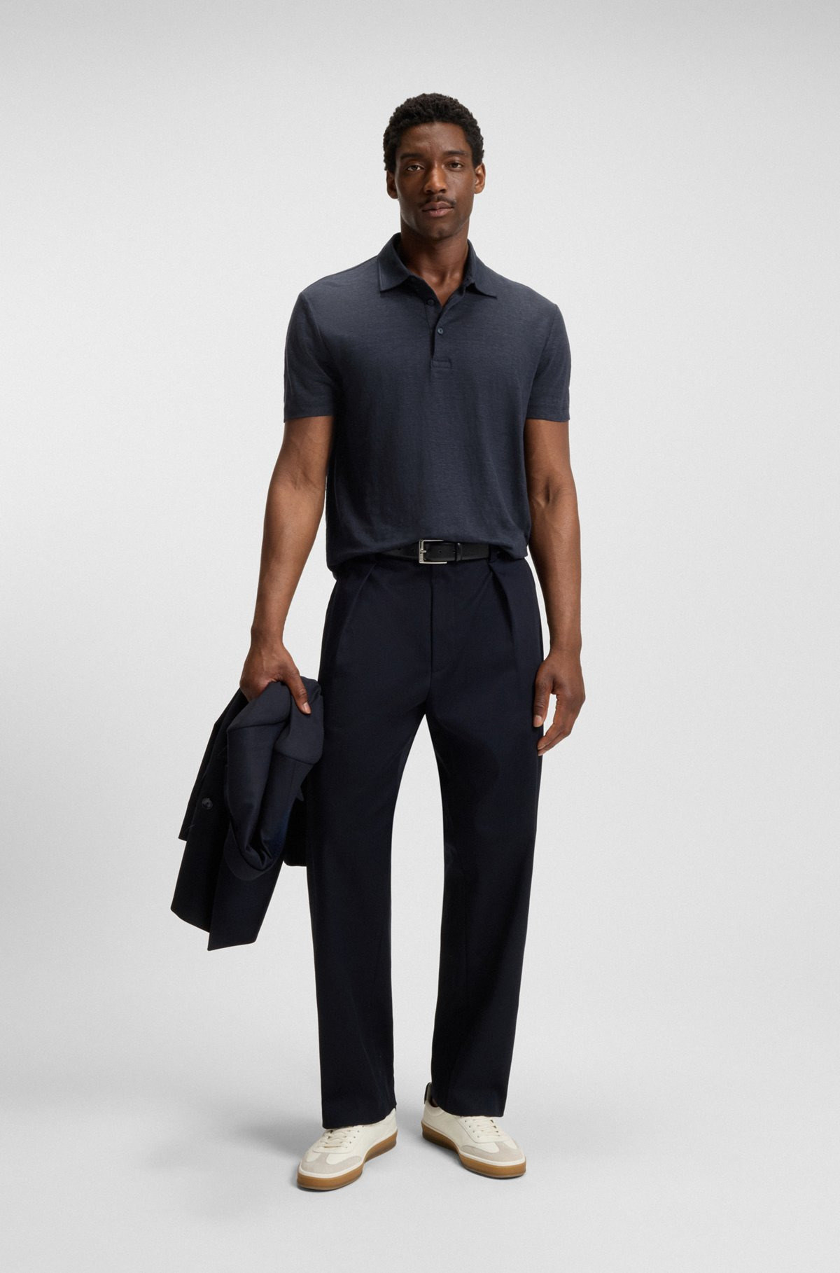 BECKHAM X BOSS POLO SHIRT IN LINEN - 4