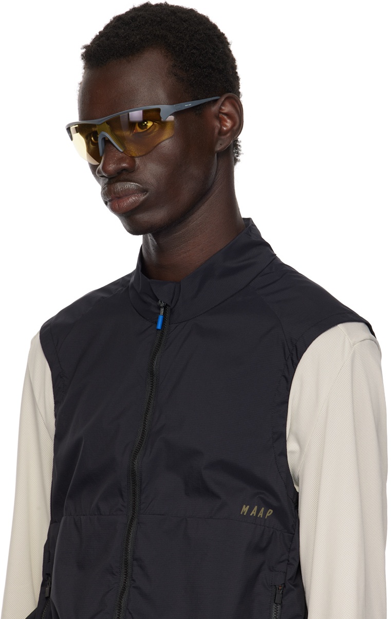 Gray & Yellow 'Junya' Racer Sunglasses - 4