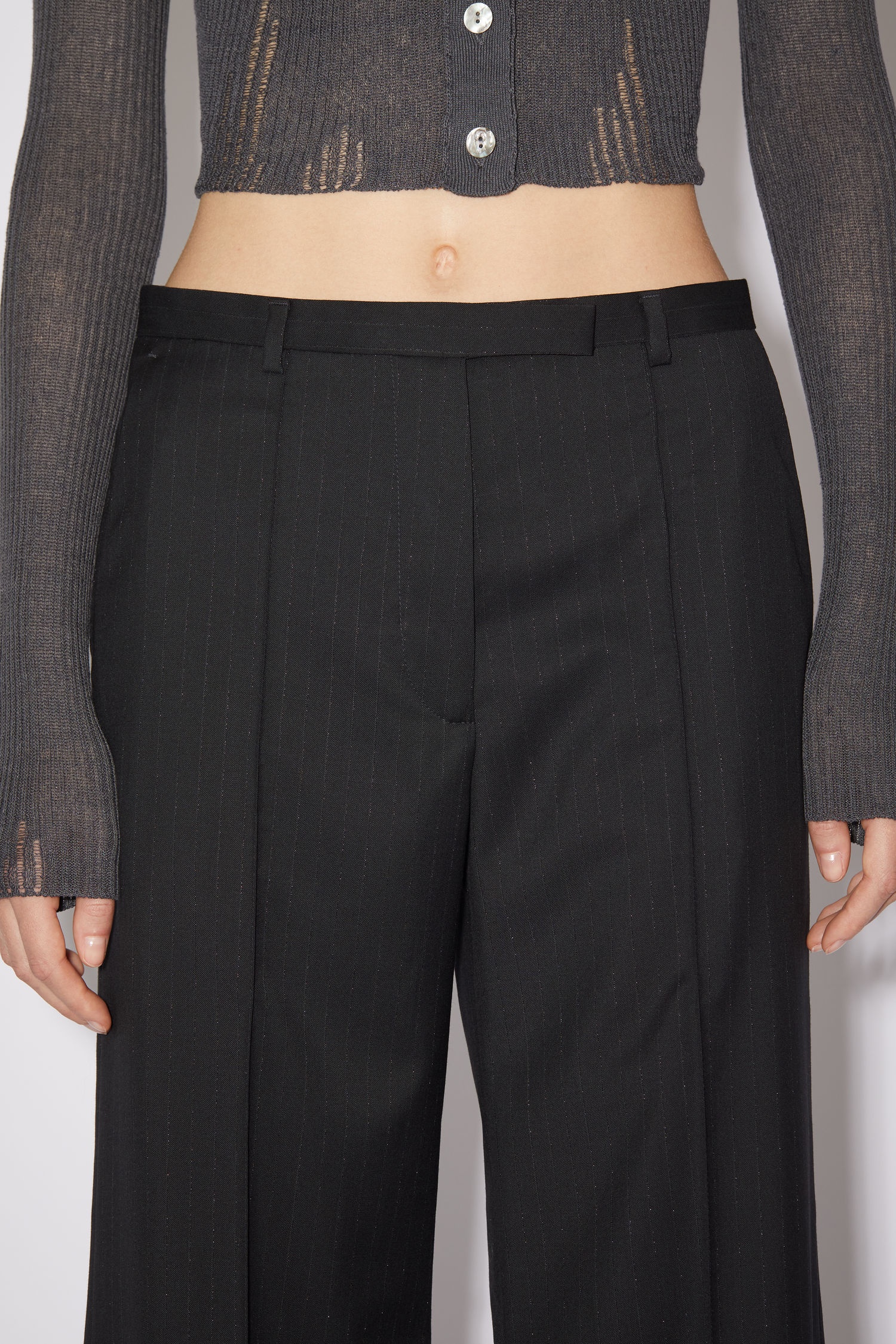 Pinstripe trousers - Black - 5