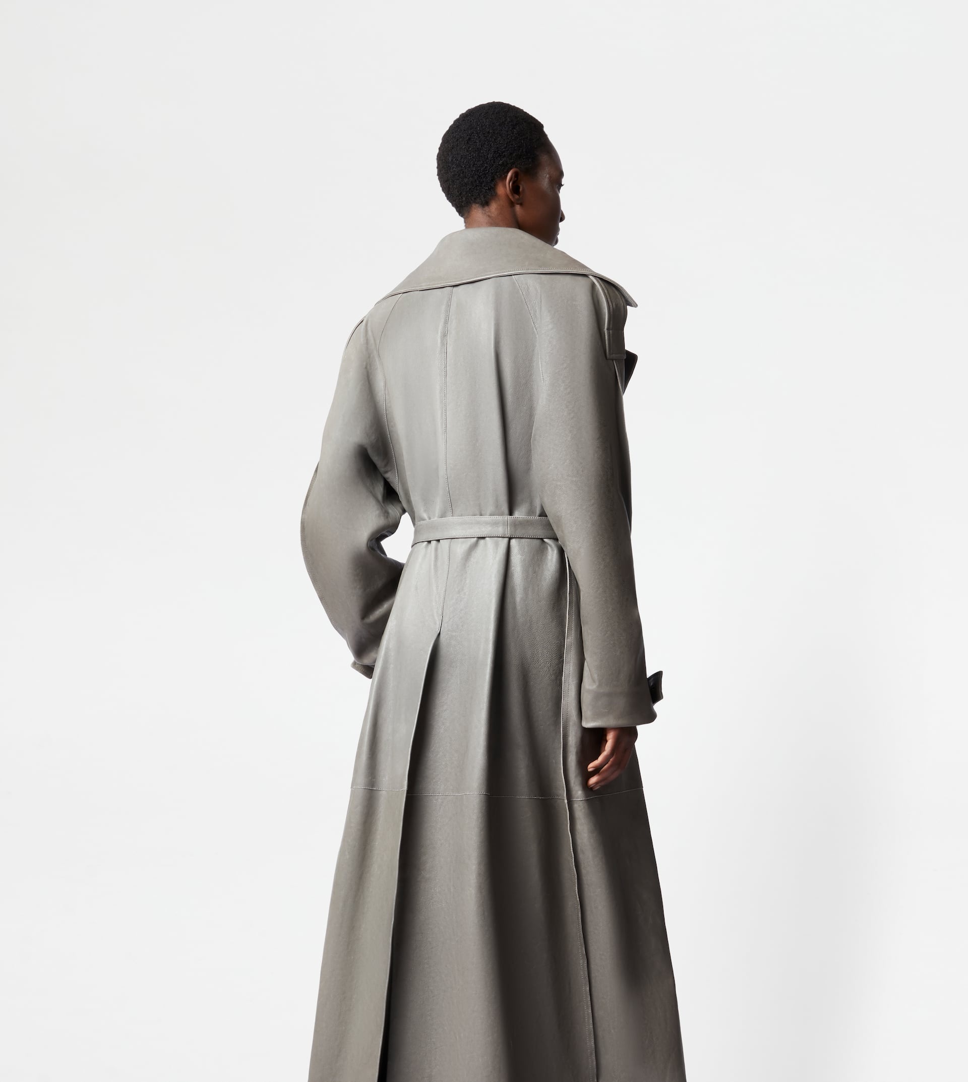 TRENCH COAT IN LEATHER - GREY - 8