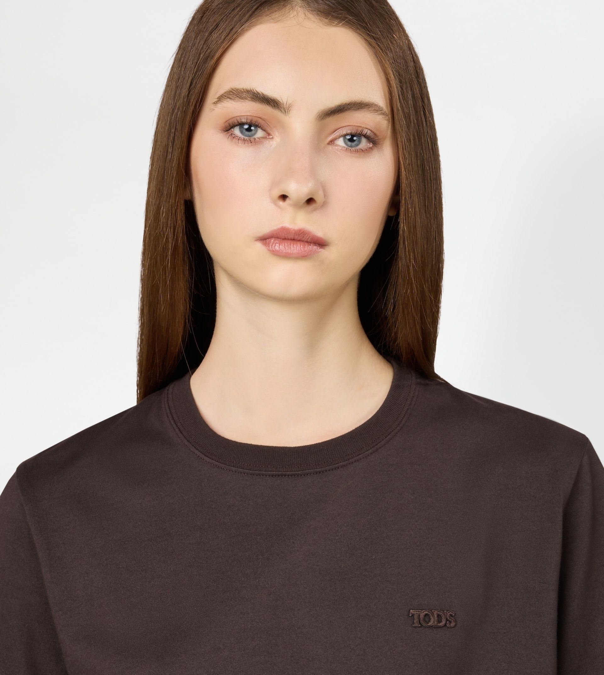 T-SHIRT IN JERSEY - BROWN - 5