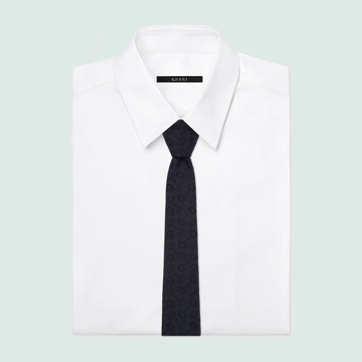 Horsebit jacquard cotton wool tie - 2