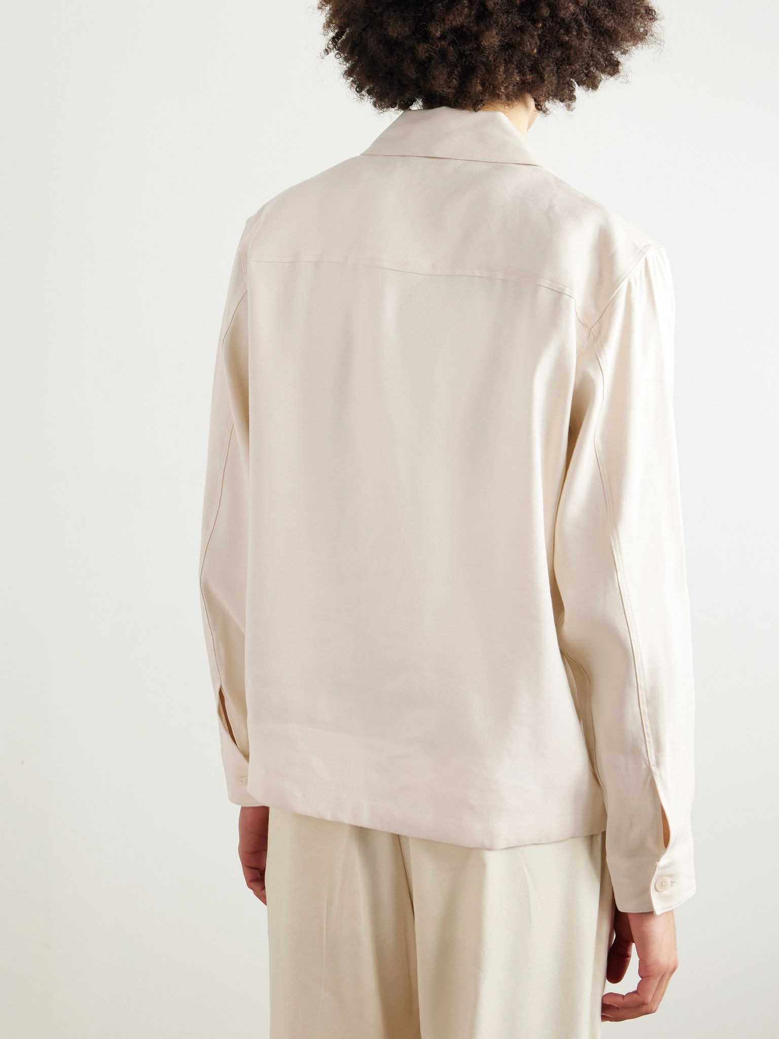 Alban 1808 LENZING™ ECOVERO™ and Linen-Blend Jacket Ecru - 4