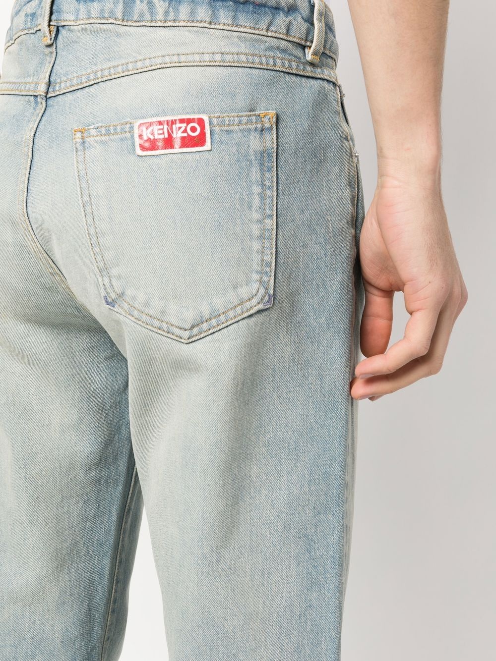 logo-patch straight-leg trousers - 5