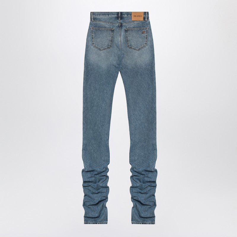 The Attico Sky Blue Jeans With Long Leg Curled At The Hem Women - 2