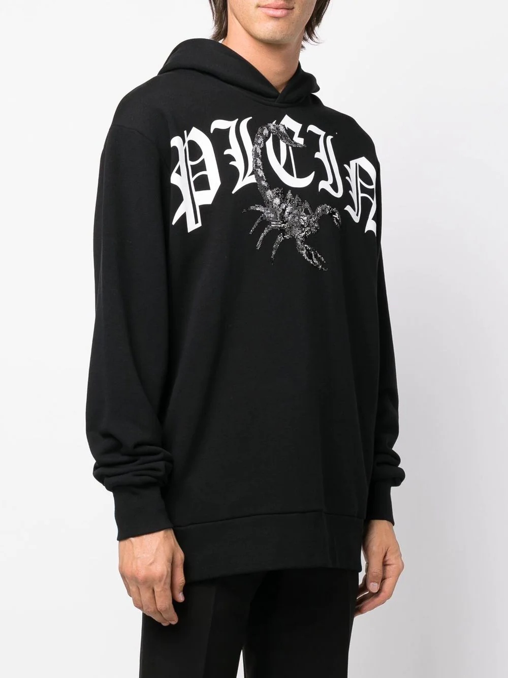 logo-print long-sleeved hoodie - 3