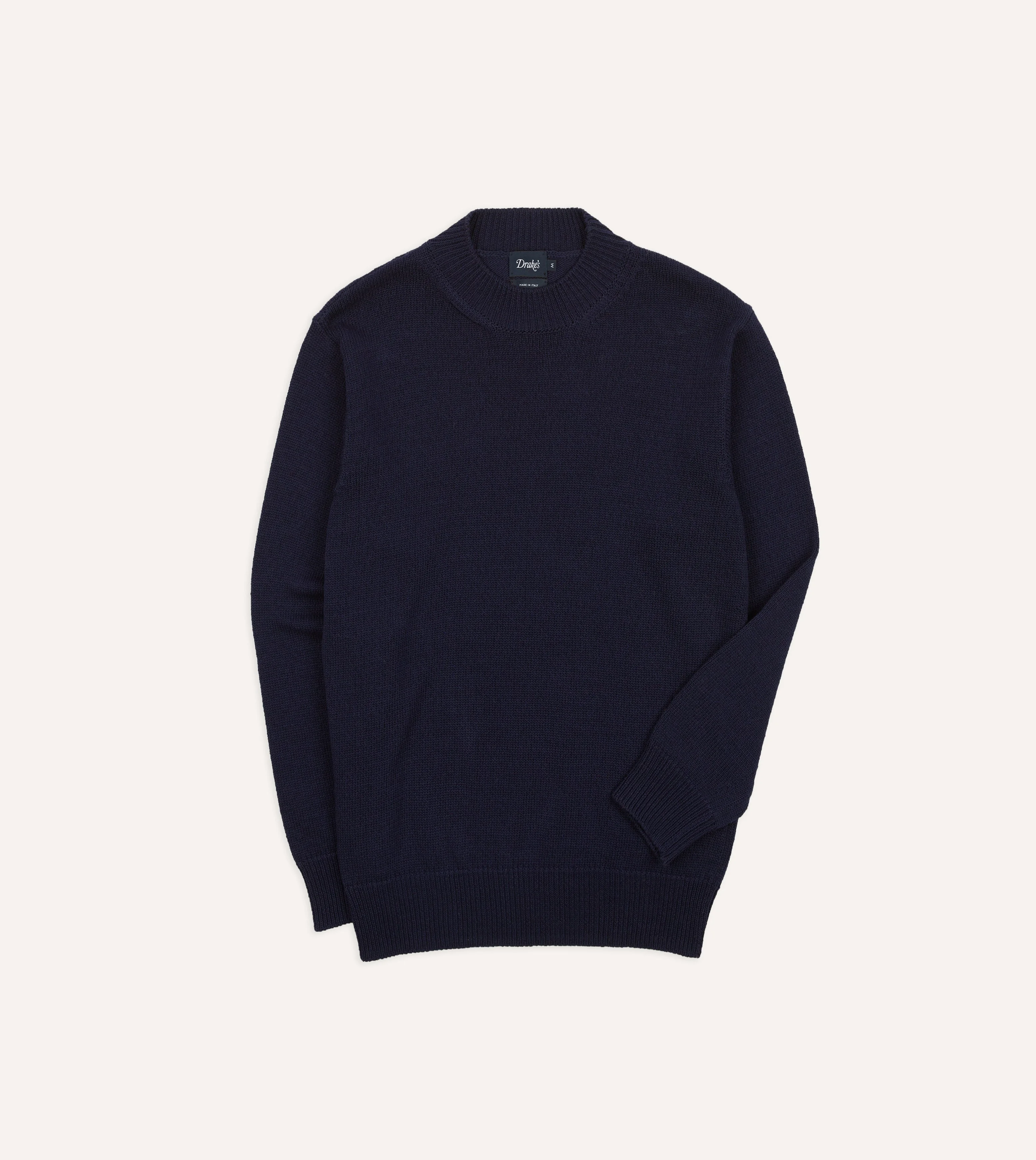 Navy Cotton Mock Neck Jumper - 1