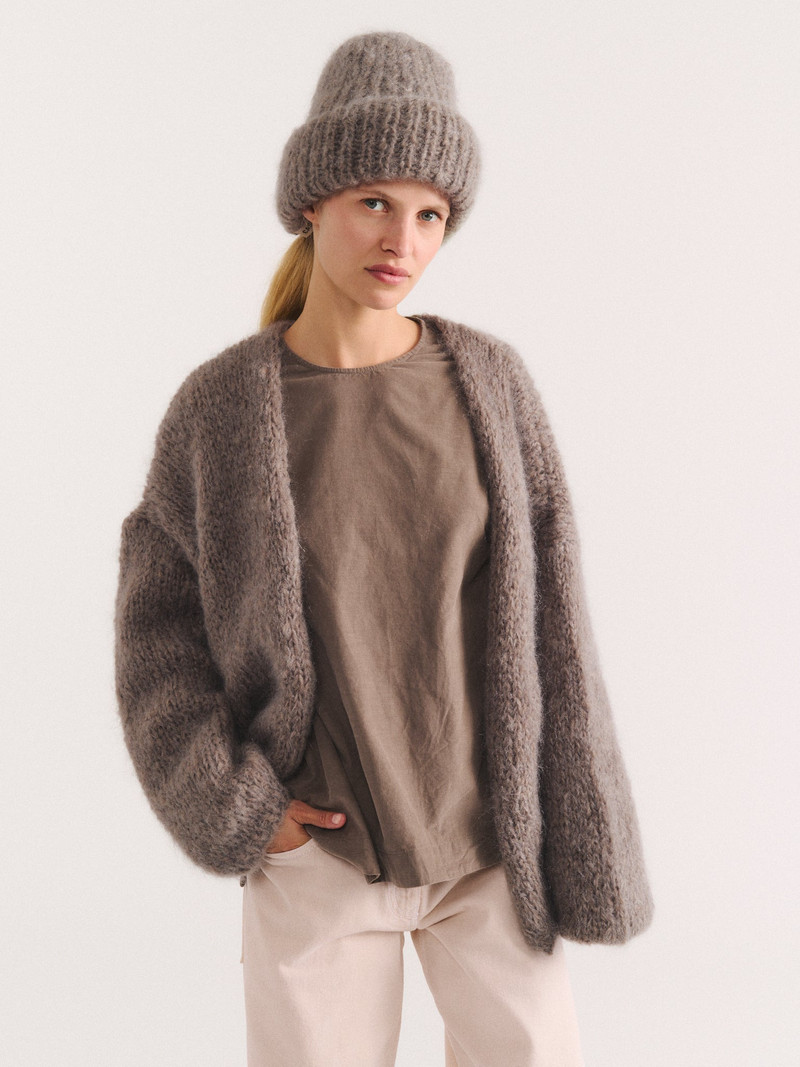 BEANIE - MOHAIR - KHAKI 5