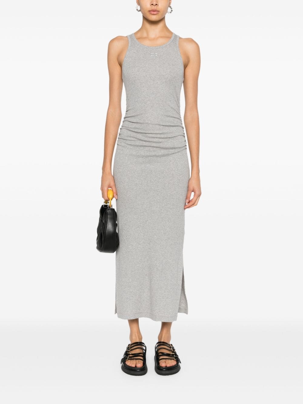 fine-ribbed midi dress - 2