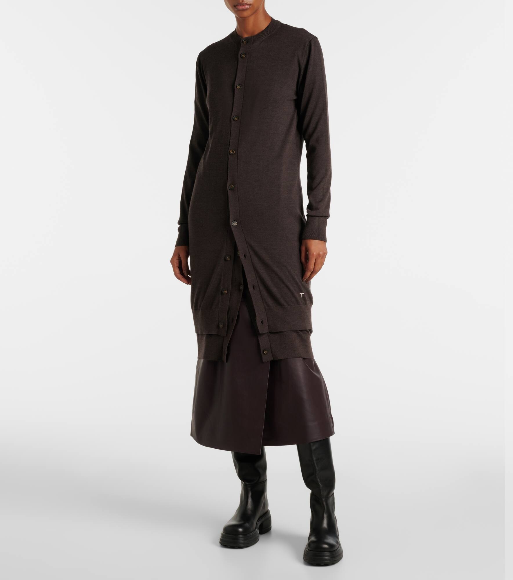 Wool and silk cardigan - 6