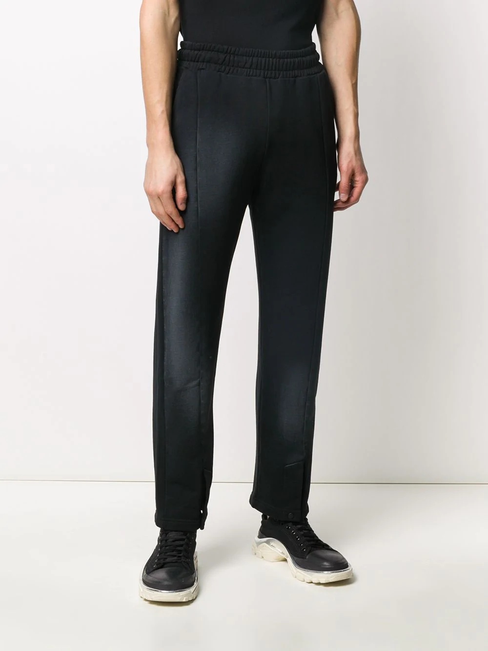 faded straight leg trousers - 3