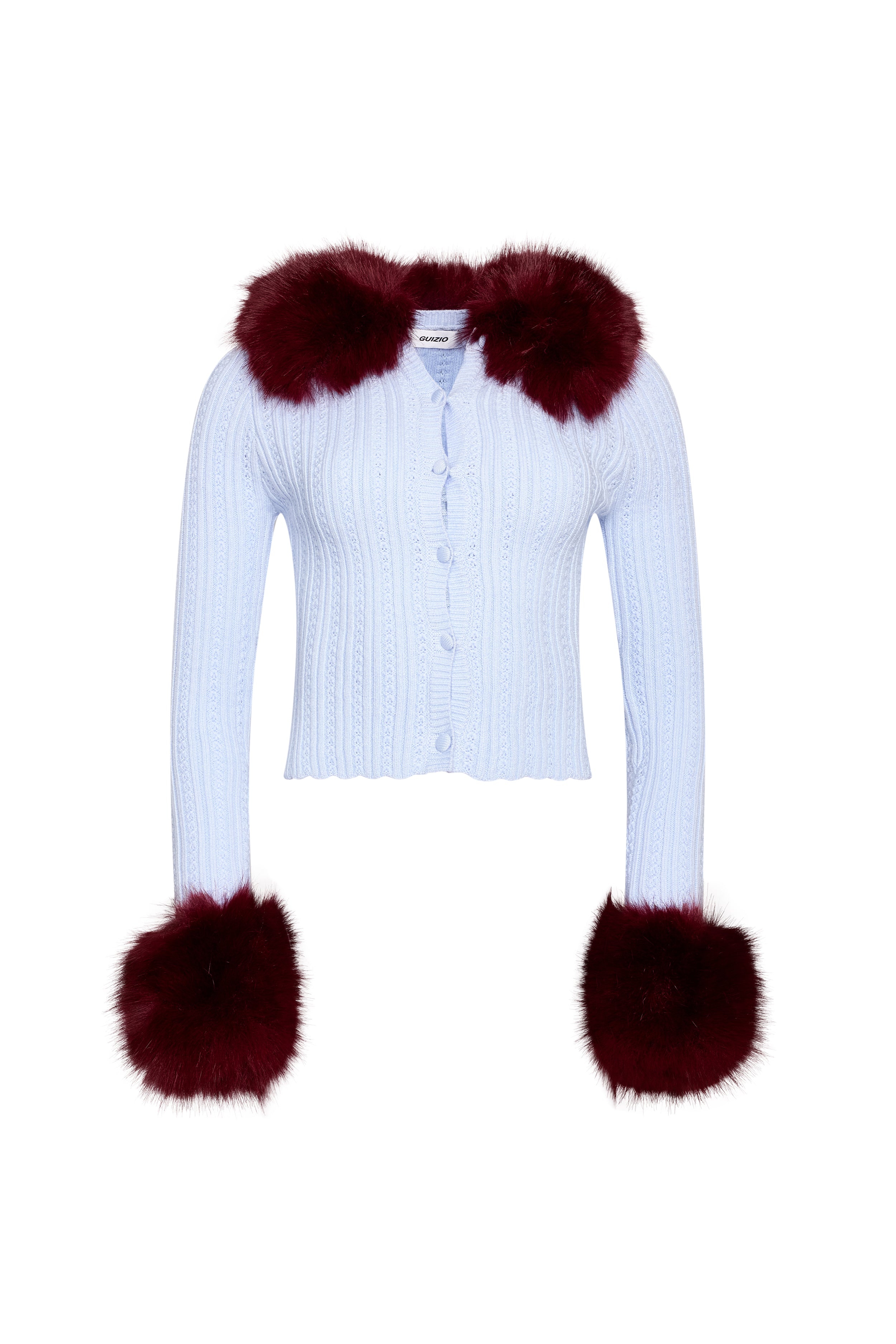 HEART POINTELLE KNIT CARDIGAN - 1