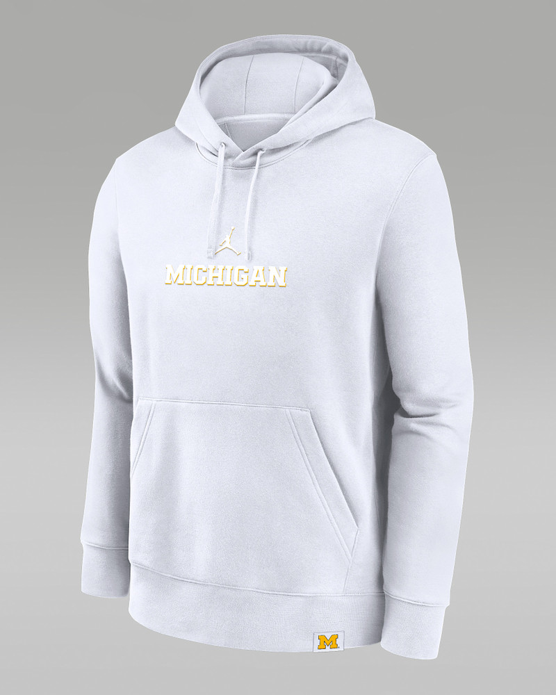 Michigan Wolverines Statement Wordmark Lockup Heavyweight Men's Nike College Pullover Hoodie 1