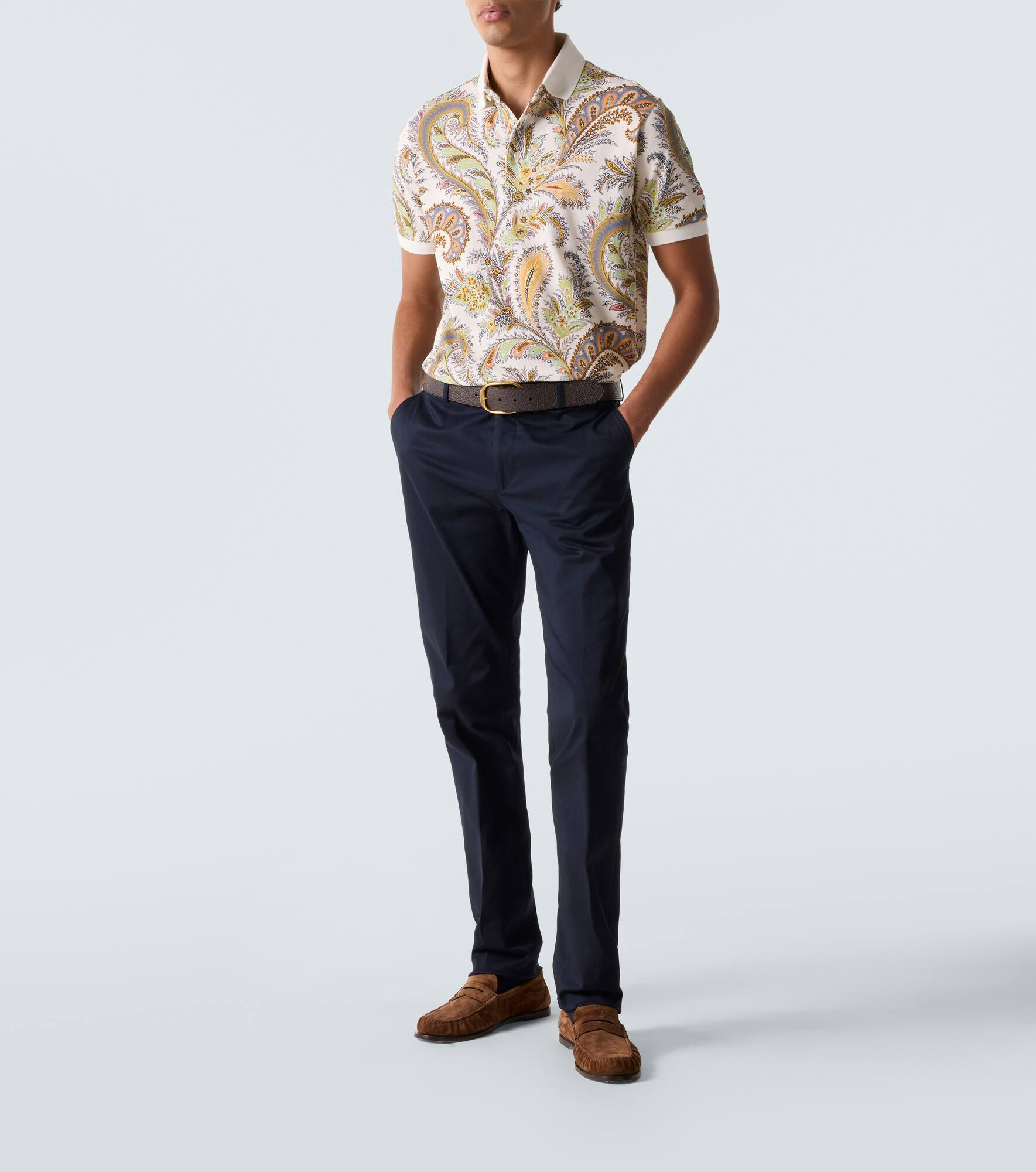 Paisley cotton piqué polo shirt - 2
