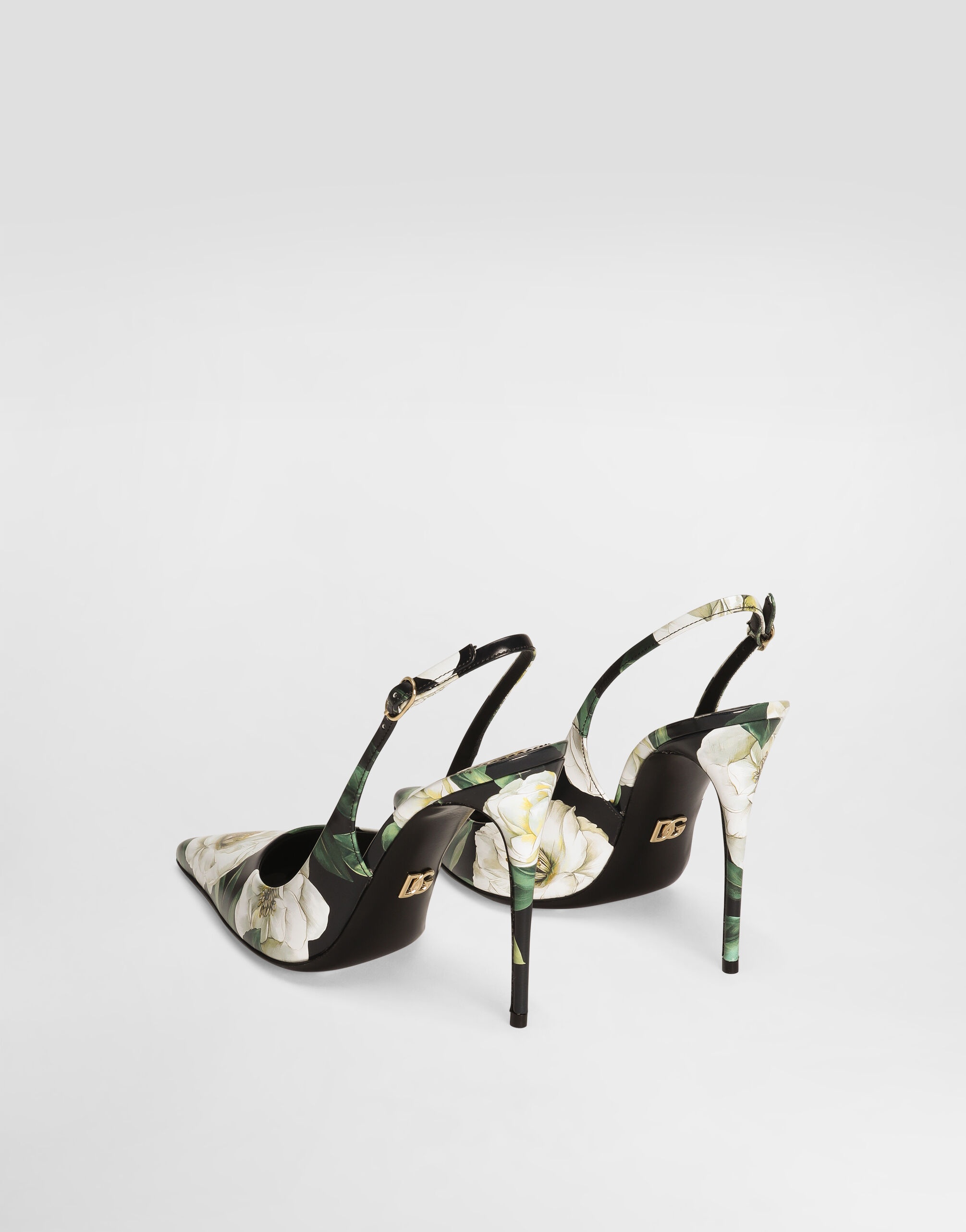 Printed polished calfskin slingbacks - 3