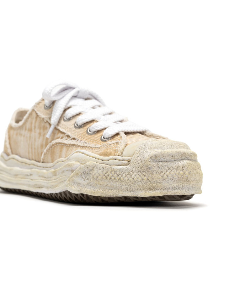 "HANK" OG Sole Bleach-Wash Denim Canvas Low-top Sneaker 13