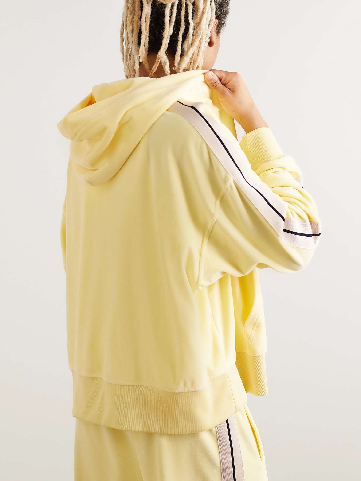 Logo-Embroidered Striped Cotton-Blend Chenille Zip-Up Hoodie - 3