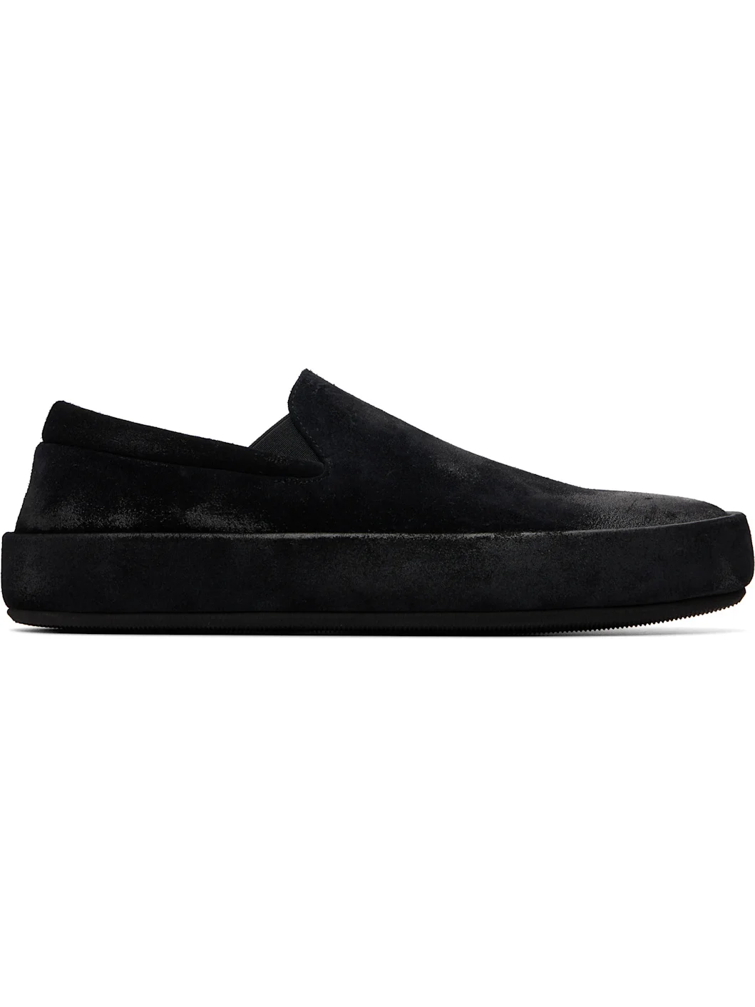 Black Cassapelle Leather Slip On Sneakers - 1