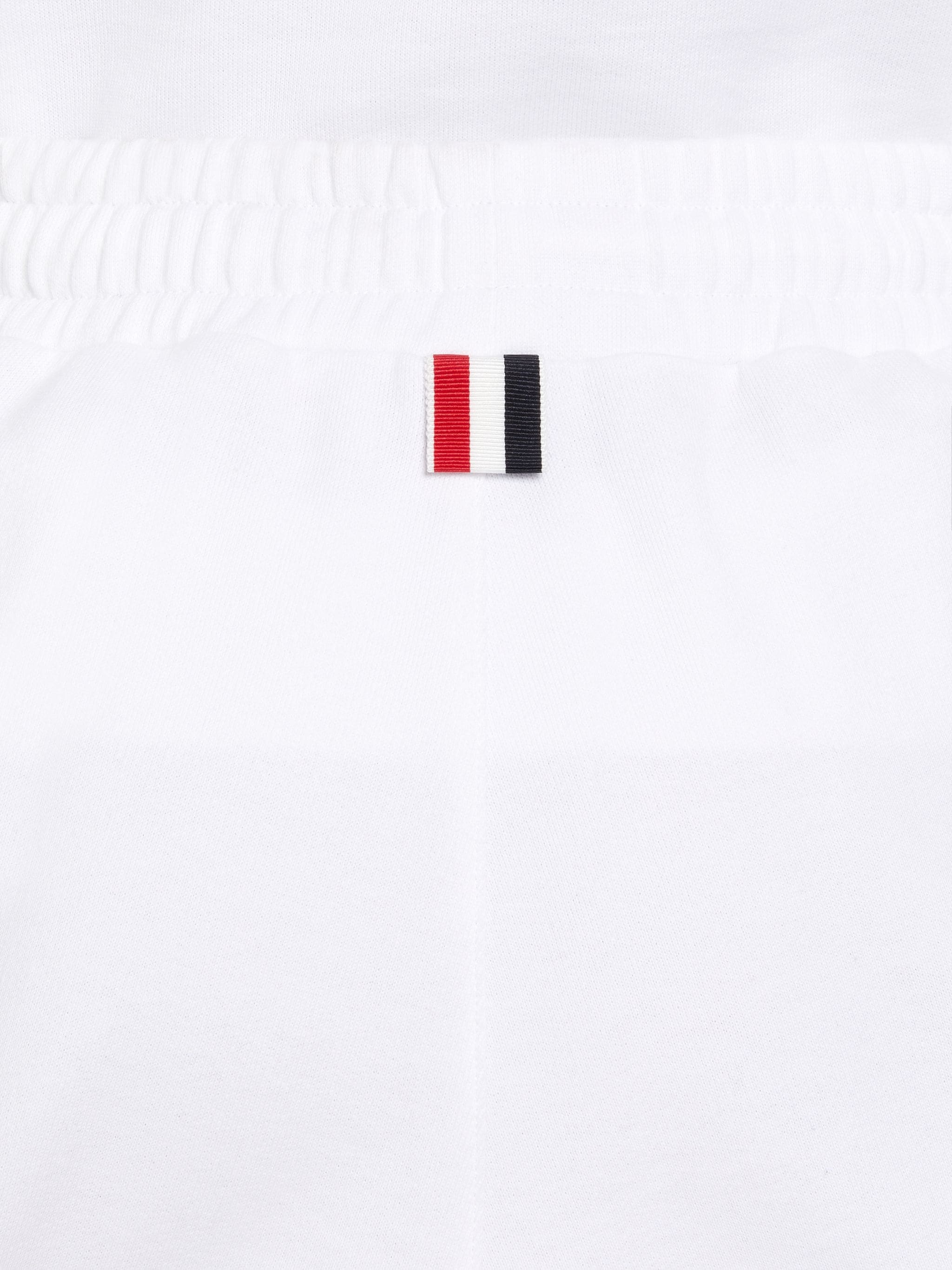 White Cotton Loopback Contrast Stripe Framing Mid-thigh Shorts - 6