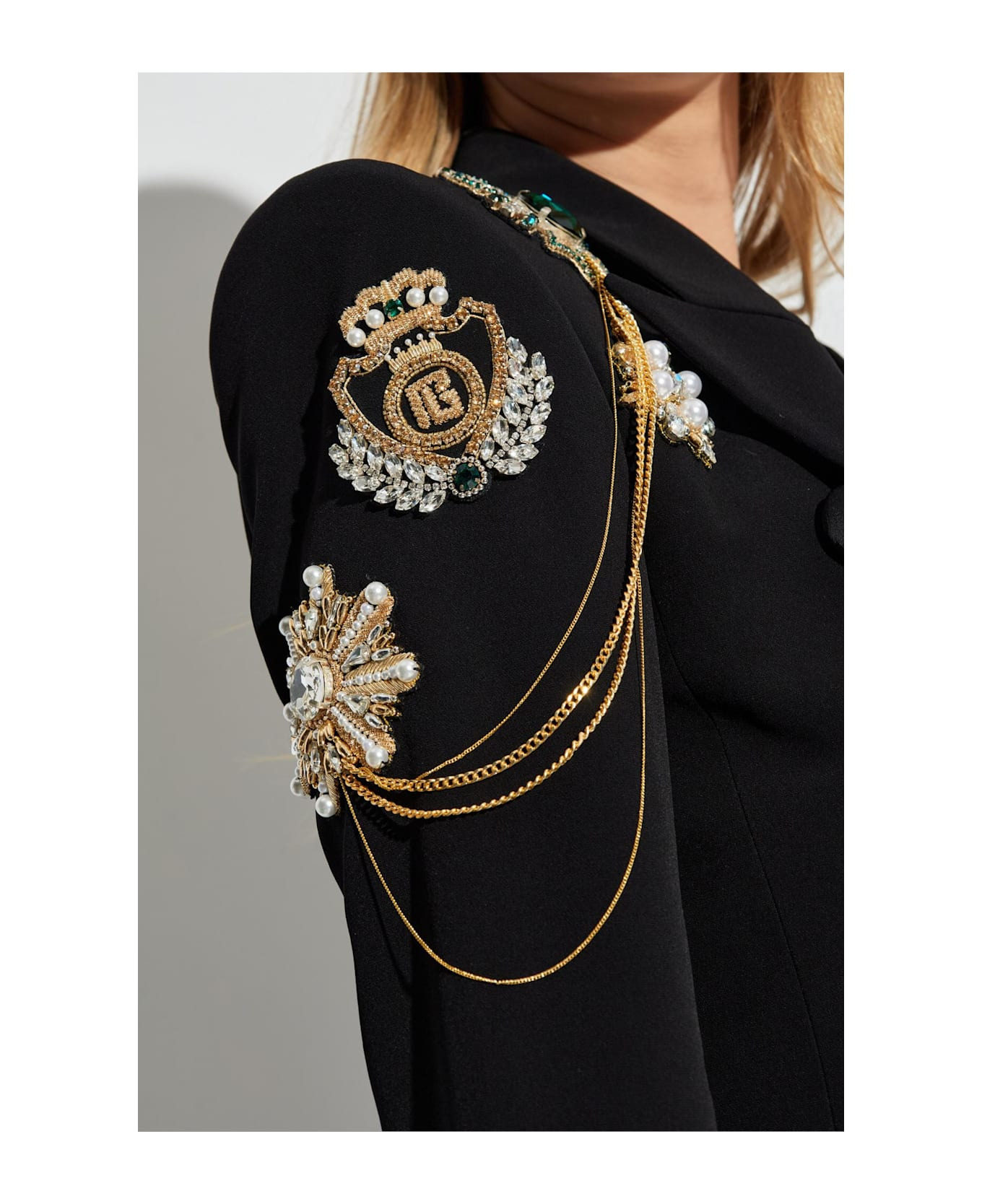 Balmain Blazer With Shimmering Appliqués - 5