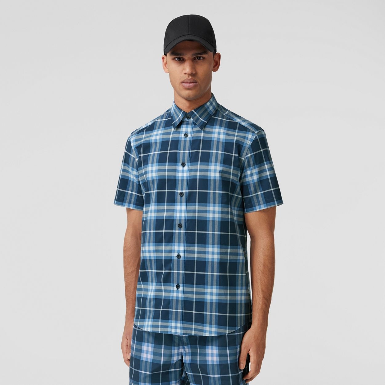 Short-sleeve Check Cotton Shirt - 5