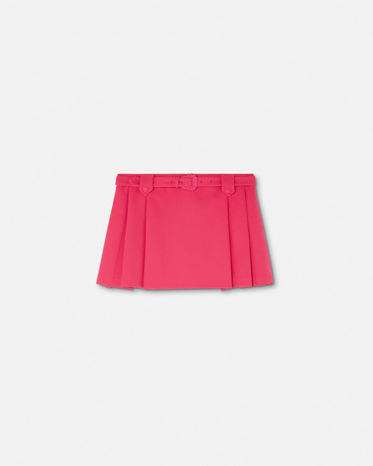 Baroque Buckle Pleated Mini Skirt - 1