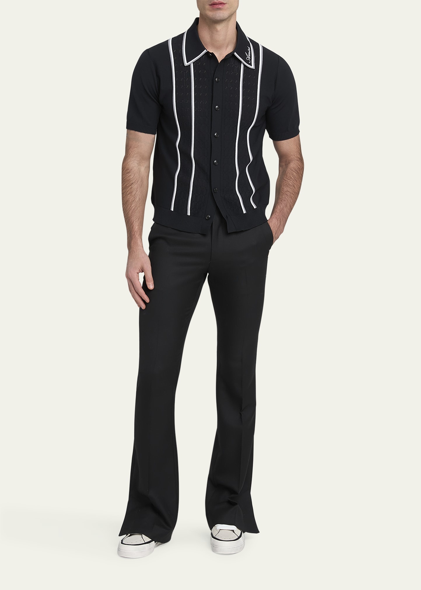 Men's Button-Front Script Stripe Shirt - 2