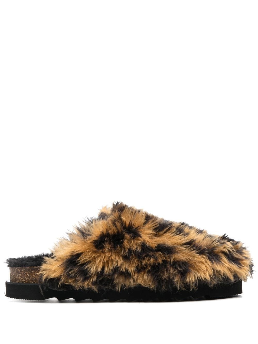 leopard-pattern textured slippers - 1